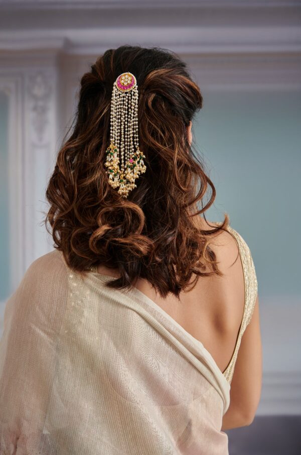 Kajri Kundan Braid Pin